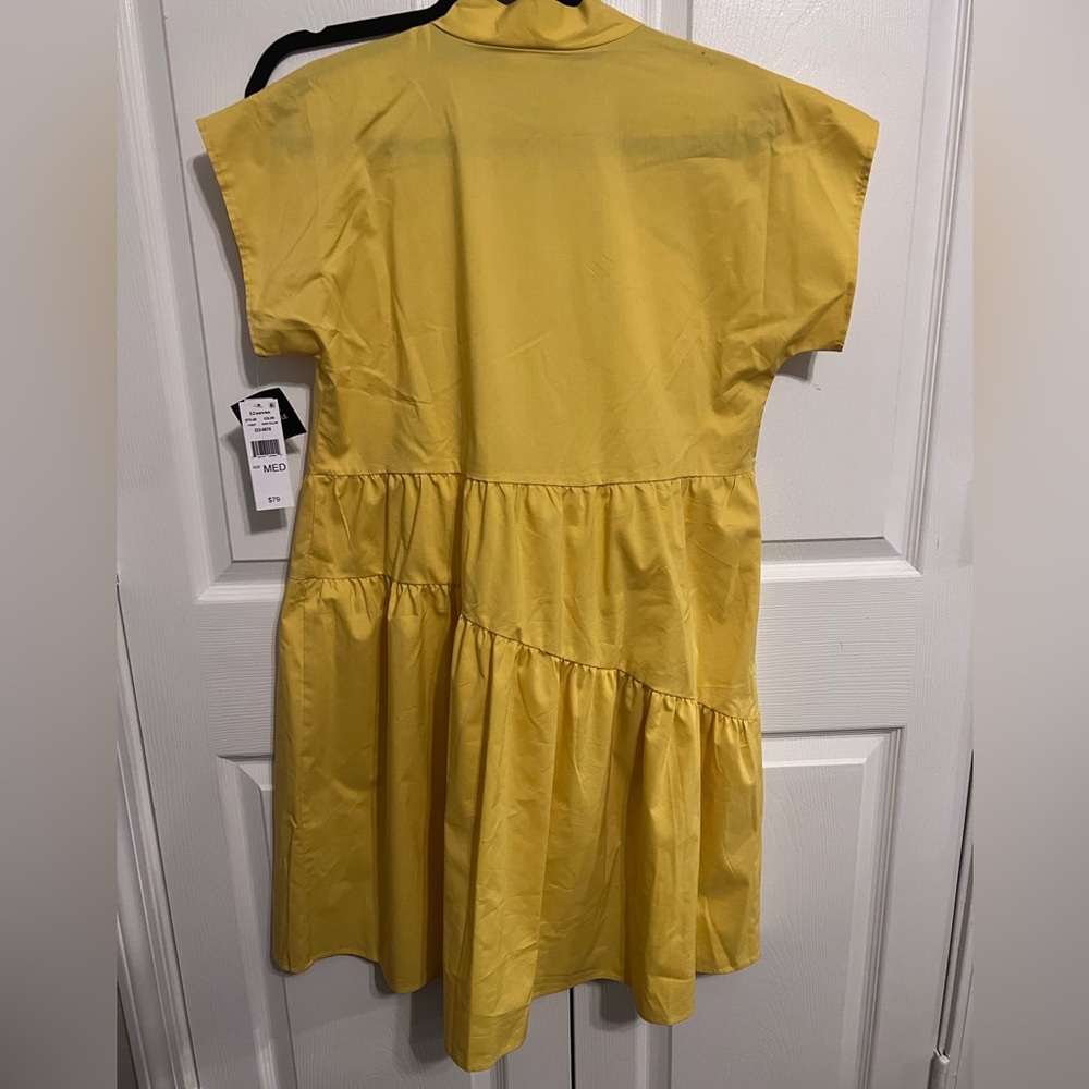52Seven Yellow V-Neck Tiered Babydoll Dress. Size S. - Picture 11 of 11